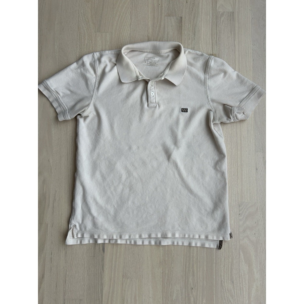 BILLY REID Bone Pima Cotton Polo Shirt Slim Fit Sz Medium Fits Small
